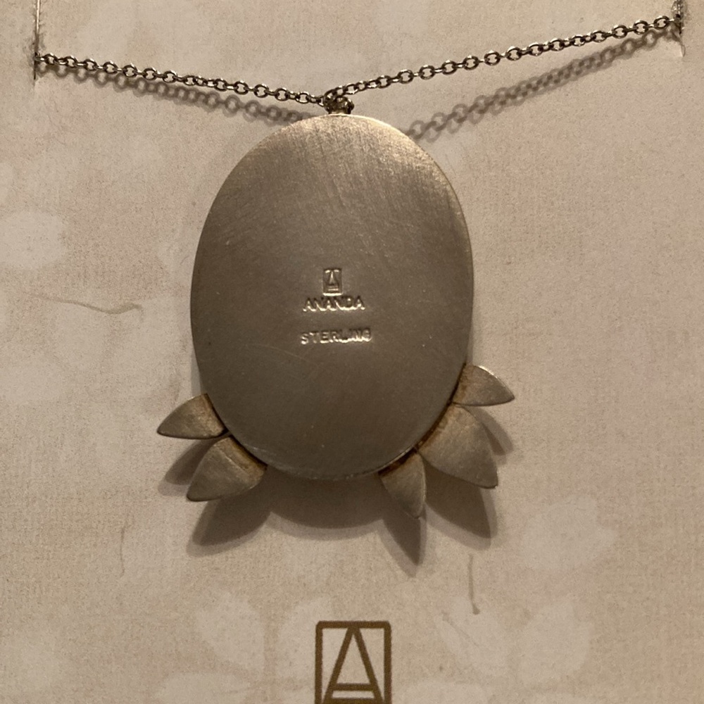 Ananda Khalsa Raven Sterling Necklace, NIB, hand painted - Picture 3 of 6